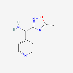 molecular formula C9H10N4O B14862923 (5-Methyl-1,2,4-oxadiazol-3-yl)(pyridin-4-yl)methanamine 