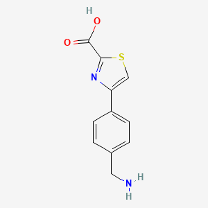 molecular formula C11H10N2O2S B14862931 4-(4-Aminomethyl-phenyl)-thiazole-2-carboxylic acid 