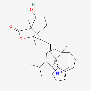 2-hydroxy-1,5-dimethyl-8-[2-[(3S,7R)-1-methyl-14-propan-2-yl-12-azapentacyclo[8.6.0.02,13.03,7.07,12]hexadecan-2-yl]ethyl]-6-oxabicyclo[3.2.1]octan-7-one