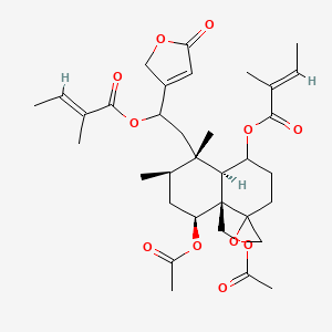 [(4aR,5S,7R,8S,8aR)-5-acetyloxy-4a-(acetyloxymethyl)-7,8-dimethyl-8-[2-[(E)-2-methylbut-2-enoyl]oxy-2-(5-oxo-2H-furan-3-yl)ethyl]spiro[2,3,5,6,7,8a-hexahydro-1H-naphthalene-4,2'-oxirane]-1-yl] (E)-2-methylbut-2-enoate