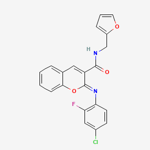 molecular formula C21H14ClFN2O3 B14863050 (2Z)-2-[(4-chloro-2-fluorophenyl)imino]-N-(furan-2-ylmethyl)-2H-chromene-3-carboxamide 