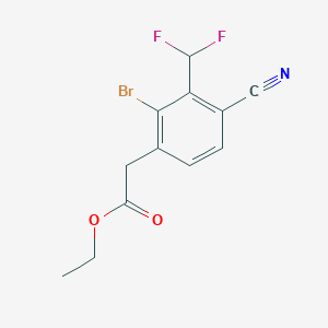 molecular formula C12H10BrF2NO2 B1486306 Ethyl 2-bromo-4-cyano-3-(difluoromethyl)phenylacetate CAS No. 1807073-59-1