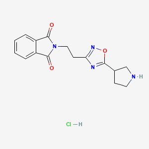 molecular formula C16H17ClN4O3 B14863062 2-(2-(5-(Pyrrolidin-3-yl)-1,2,4-oxadiazol-3-yl)ethyl)isoindoline-1,3-dione hydrochloride 