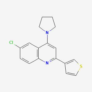 6-Chloro-4-(pyrrolidin-1-yl)-2-(thiophen-3-yl)quinoline