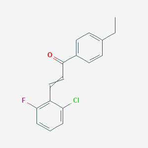 molecular formula C17H14ClFO B14863103 (E)-3-(2-chloro-6-fluoro-phenyl)-1-(4-ethylphenyl)prop-2-en-1-one 