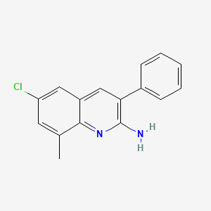 molecular formula C16H13ClN2 B14863133 2-Amino-6-chloro-8-methyl-3-phenylquinoline 