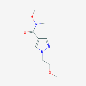 molecular formula C9H15N3O3 B14863134 N-methoxy-1-(2-methoxyethyl)-N-methyl-1H-pyrazole-4-carboxamide 