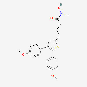 molecular formula C23H25NO4S B14863224 4-[4,5-bis(4-methoxyphenyl)thiophen-2-yl]-N-hydroxy-N-methylbutanamide 