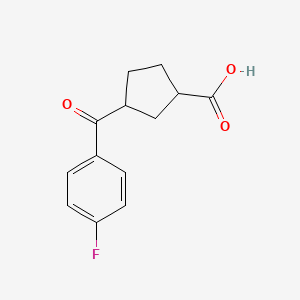 molecular formula C13H13FO3 B14863231 3-(4-Fluorobenzoyl)cyclopentane-1-carboxylic acid 