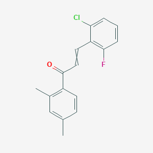 molecular formula C17H14ClFO B14863239 (E)-3-(2-chloro-6-fluoro-phenyl)-1-(2,4-dimethylphenyl)prop-2-en-1-one 