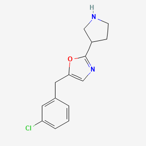 5-[(3-Chlorophenyl)methyl]-2-(pyrrolidin-3-yl)-1,3-oxazole