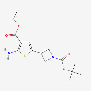 Tert-butyl 3-(5-amino-4-(ethoxycarbonyl)thiophen-2-yl)azetidine-1-carboxylate