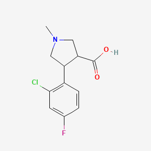 4-(2-Chloro-4-fluorophenyl)-1-methylpyrrolidine-3-carboxylic acid