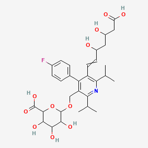 6-[[5-(6-Carboxy-3,5-dihydroxyhex-1-enyl)-4-(4-fluorophenyl)-2,6-di(propan-2-yl)pyridin-3-yl]methoxy]-3,4,5-trihydroxyoxane-2-carboxylic acid