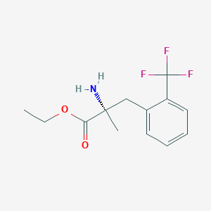 molecular formula C13H16F3NO2 B14863383 Alanine, 2-methyl-3-(O-trifluoromethylphenyl), ethyl ester 