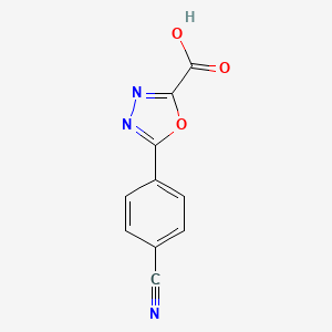 molecular formula C10H5N3O3 B14863398 5-(4-Cyanophenyl)-1,3,4-oxadiazole-2-carboxylic acid 