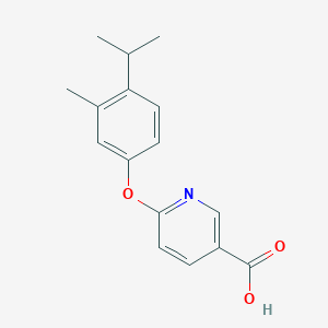 B1486341 6-[3-Methyl-4-(propan-2-yl)phenoxy]pyridine-3-carboxylic acid CAS No. 1036553-73-7