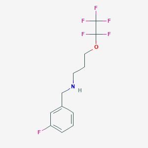 molecular formula C12H13F6NO B14863410 (3-Fluoro-benzyl)-(3-pentafluoroethyloxypropyl)-amine 