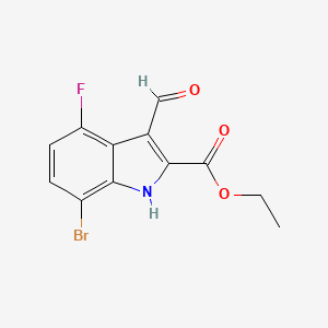 B1486345 Ethyl 7-bromo-4-fluoro-3-formyl-1H-indole-2-carboxylate CAS No. 1352908-92-9