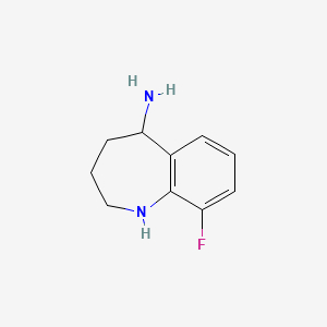 molecular formula C10H13FN2 B14863468 9-Fluoro-2,3,4,5-tetrahydro-1H-benzo[B]azepin-5-amine 