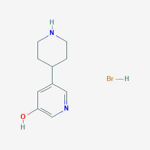 molecular formula C10H15BrN2O B14863502 5-(Piperidin-4-yl)pyridin-3-ol hydrobromide 