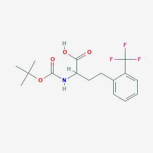 molecular formula C16H20F3NO4 B14863532 2-((Tert-butoxycarbonyl)amino)-4-(2-(trifluoromethyl)phenyl)butanoic acid 