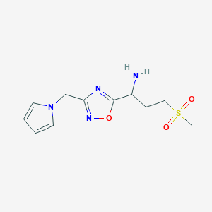 1-(3-((1H-pyrrol-1-yl)methyl)-1,2,4-oxadiazol-5-yl)-3-(methylsulfonyl)propan-1-amine