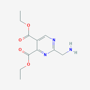 molecular formula C11H15N3O4 B14863574 Diethyl 2-(aminomethyl)pyrimidine-4,5-dicarboxylate CAS No. 944898-32-2