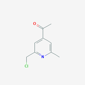 molecular formula C9H10ClNO B14863668 1-[2-(Chloromethyl)-6-methylpyridin-4-YL]ethanone 