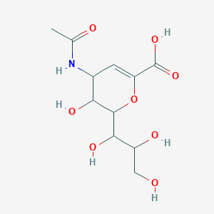 molecular formula C11H17NO8 B14863706 4-acetamido-3-hydroxy-2-(1,2,3-trihydroxypropyl)-3,4-dihydro-2H-pyran-6-carboxylic acid 