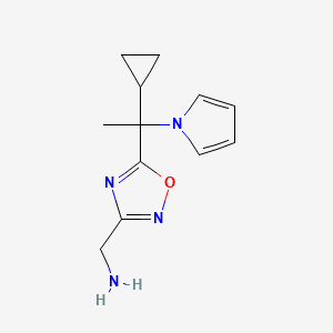 (5-(1-cyclopropyl-1-(1H-pyrrol-1-yl)ethyl)-1,2,4-oxadiazol-3-yl)methanamine