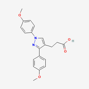 molecular formula C20H20N2O4 B14863741 3-(1,3-bis(4-Methoxyphenyl)-1H-pyrazol-4-yl)propanoic acid 