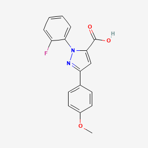 molecular formula C17H13FN2O3 B14863748 1-(2-Fluorophenyl)-3-(4-methoxyphenyl)-1H-pyrazole-5-carboxylic acid 