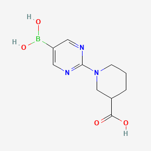 molecular formula C10H14BN3O4 B14863791 1-[5-(Dihydroxyboryl)pyrimidin-2-YL]piperidine-3-carboxylic acid 