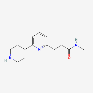 molecular formula C14H21N3O B14863826 N-methyl-3-[6-(piperidin-4-yl)pyridin-2-yl]propanamide 