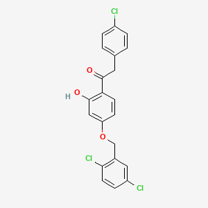 molecular formula C21H15Cl3O3 B14863845 1-(4-(2,5-Dichlorobenzyloxy)-2-hydroxyphenyl)-2-(4-chlorophenyl)ethanone 