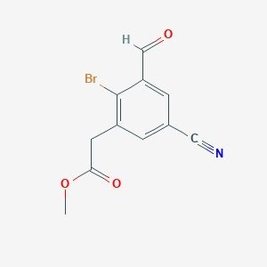 molecular formula C11H8BrNO3 B1486388 Methyl 2-bromo-5-cyano-3-formylphenylacetate CAS No. 1806062-99-6