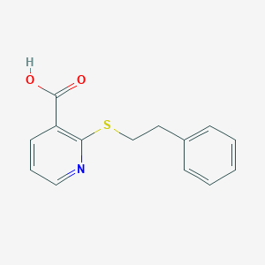 molecular formula C14H13NO2S B148639 2-[(2-苯乙基)硫代]烟酸 CAS No. 496775-95-2