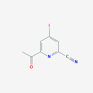 molecular formula C8H5IN2O B14864004 6-Acetyl-4-iodopyridine-2-carbonitrile 