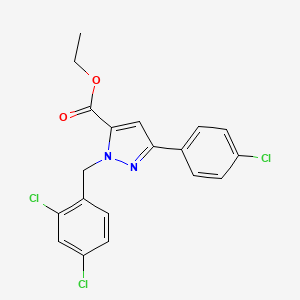 Ethyl 1-(2,4-dichlorobenzyl)-3-(4-chlorophenyl)-1H-pyrazole-5-carboxylate