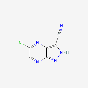 molecular formula C6H2ClN5 B14864109 5-Chloro-1H-pyrazolo[3,4-B]pyrazine-3-carbonitrile 