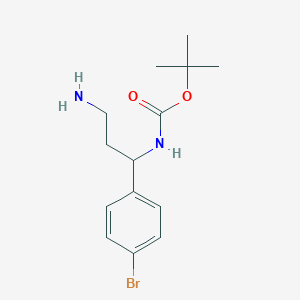 molecular formula C14H21BrN2O2 B14864132 [3-Amino-1-(4-bromo-phenyl)-propyl]-carbamic acid tert-butyl ester 