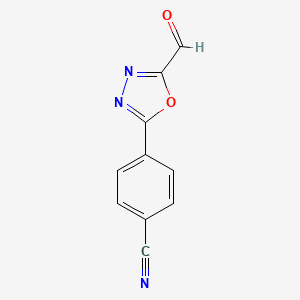 4-(5-Formyl-1,3,4-oxadiazol-2-YL)benzonitrile