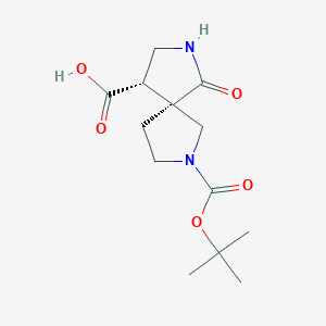 molecular formula C13H20N2O5 B14864199 (4S,5R)-7-(tert-Butoxycarbonyl)-1-oxo-2,7-diazaspiro[4.4]nonane-4-carboxylic acid 