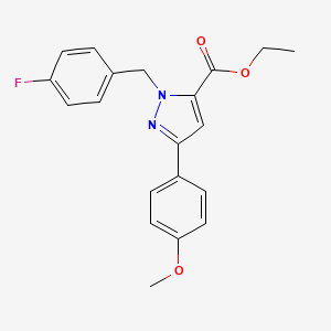 molecular formula C20H19FN2O3 B14864245 Ethyl 1-(4-fluorobenzyl)-3-(4-methoxyphenyl)-1H-pyrazole-5-carboxylate 