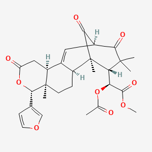 methyl (2S)-2-acetyloxy-2-[(1R,2S,5R,6R,10S,13R,16S)-6-(furan-3-yl)-1,5,15,15-tetramethyl-8,14,17-trioxo-7-oxatetracyclo[11.3.1.02,11.05,10]heptadec-11-en-16-yl]acetate