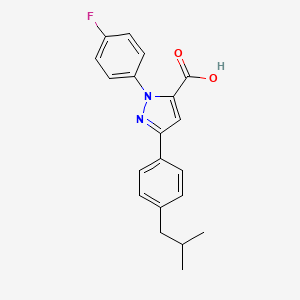 molecular formula C20H19FN2O2 B14864271 1-(4-Fluorophenyl)-3-(4-isobutylphenyl)-1H-pyrazole-5-carboxylic acid 