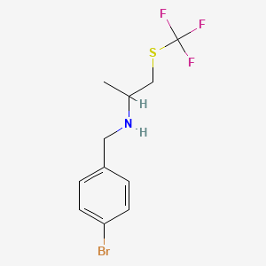 molecular formula C11H13BrF3NS B14864284 (4-Bromo-benzyl)-(1-methyl-2-trifluoromethylsulfanyl-ethyl)-amine 