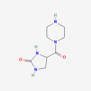 molecular formula C8H14N4O2 B14864358 4-(Piperazine-1-carbonyl)imidazolidin-2-one 