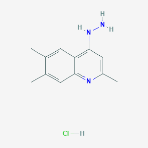 molecular formula C12H16ClN3 B14864398 4-Hydrazinyl-2,6,7-trimethylquinoline hydrochloride 